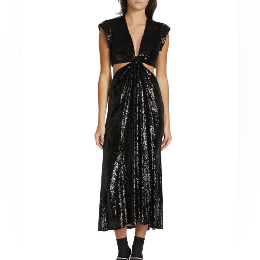 🖤 A.L.C. Alexis Sequined Cut Out Midi Dress. fits like 4/6.
